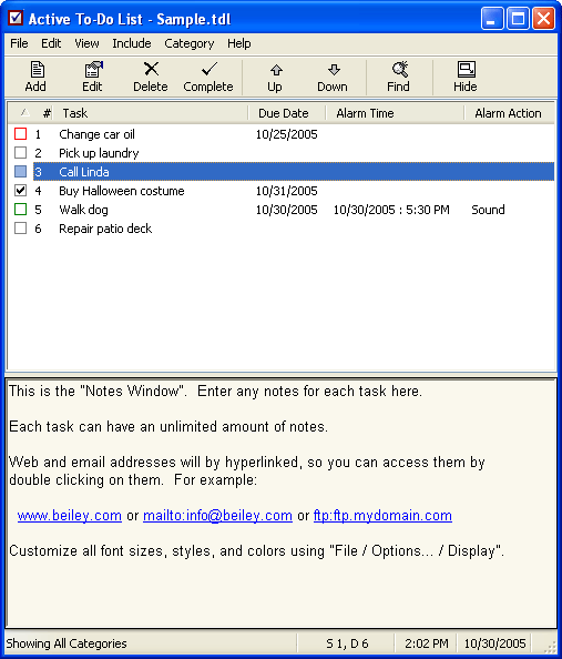 Active To-Do List 4.3 software screenshot