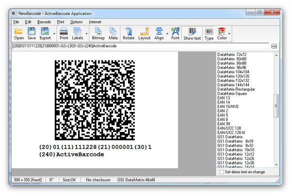 ActiveBarcode 6.1.0 software screenshot
