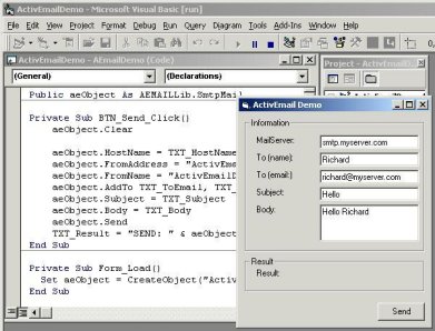ActiveEmail SMTP E-mail Toolkit 2.1 software screenshot