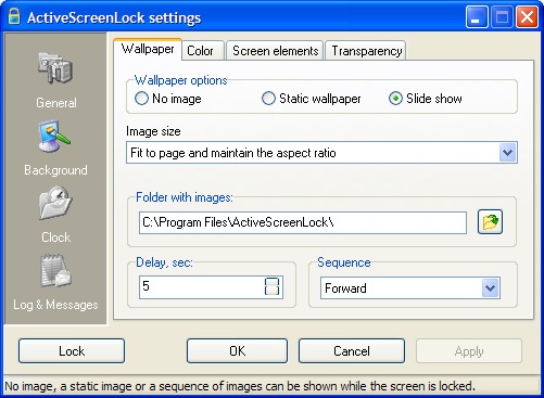 ActiveScreenLock 2.82 software screenshot