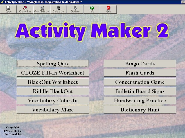 ActivityMaker 2 2.03 software screenshot