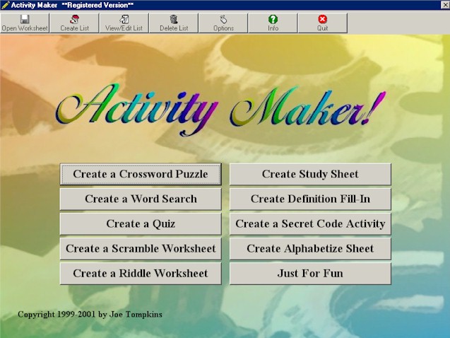 ActivityMaker 3.03 software screenshot