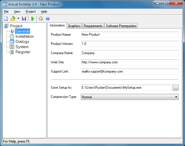 Actual Installer 4.8 software screenshot