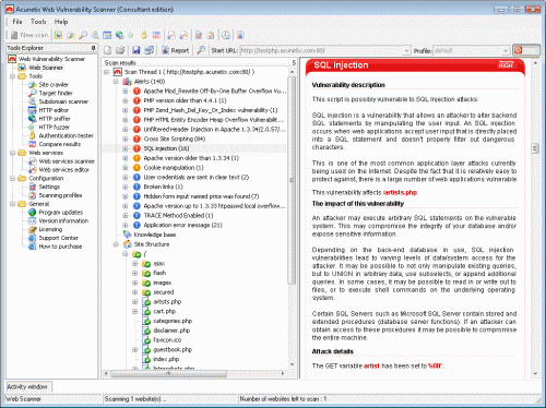 Acunetix Web Vulnerability Scanner 11.0.171721334 software screenshot