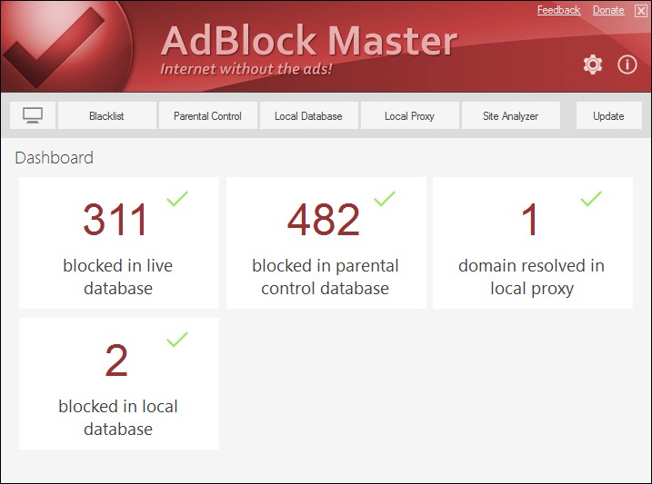 AdBlock Master 1.2 software screenshot