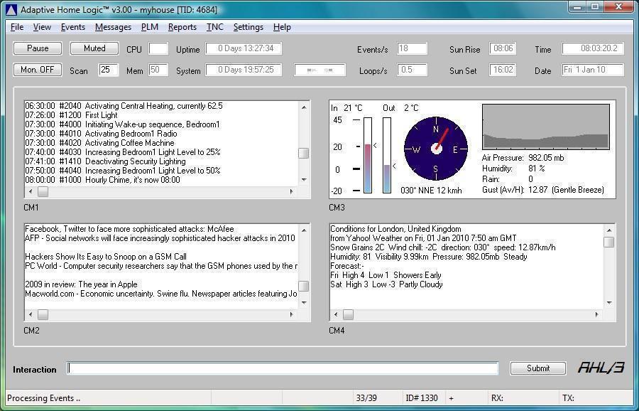 Adaptive Home Logic - AHL/3 3.2 software screenshot
