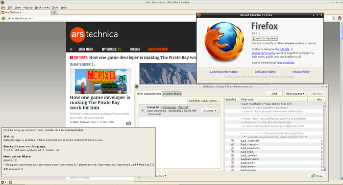 Adblock Edge 2.0.7 software screenshot