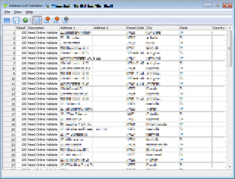 Address List Validator 1.0.1.2 software screenshot