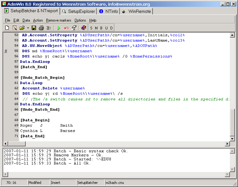 AdmWin 8 software screenshot