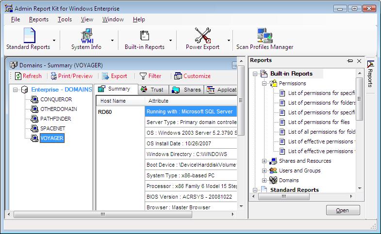 Admin Report Kit for Windows Enterprise (ARKWE) 7.4.1 software screenshot