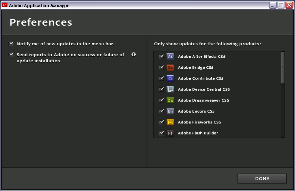 Adobe Application Manager Enterprise Edition 3.1 Beta 1 software screenshot
