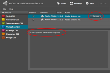 Adobe Extension Manager CC 7.0.0.347 software screenshot