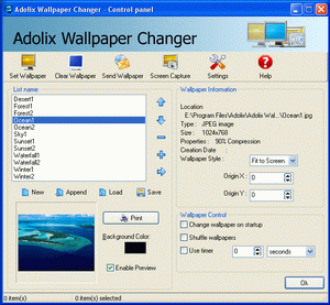 Adolix Wallpaper Changer 2.2 software screenshot