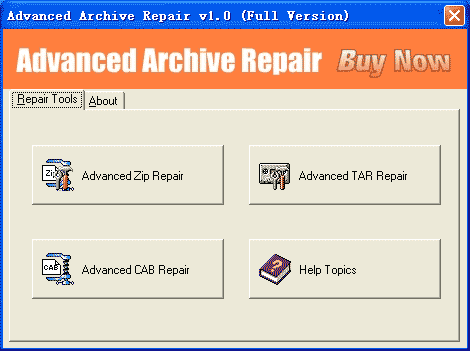 Advanced Archive Repair 1.0 software screenshot