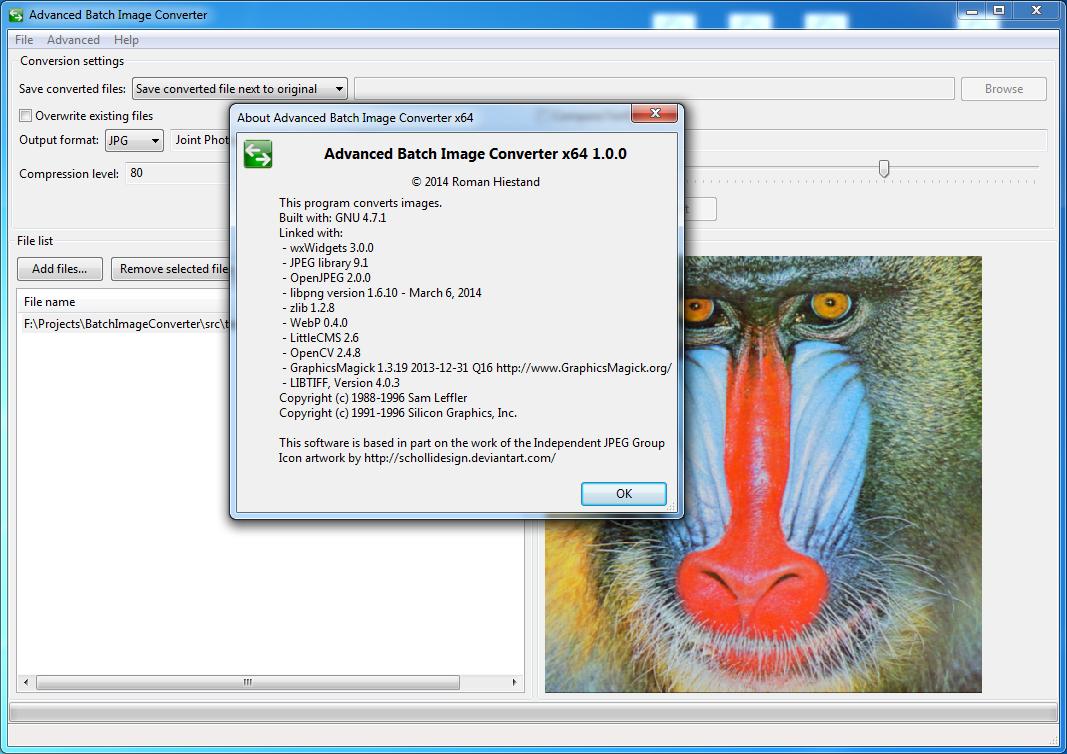 Advanced Batch Image Converter 1.2.2 software screenshot