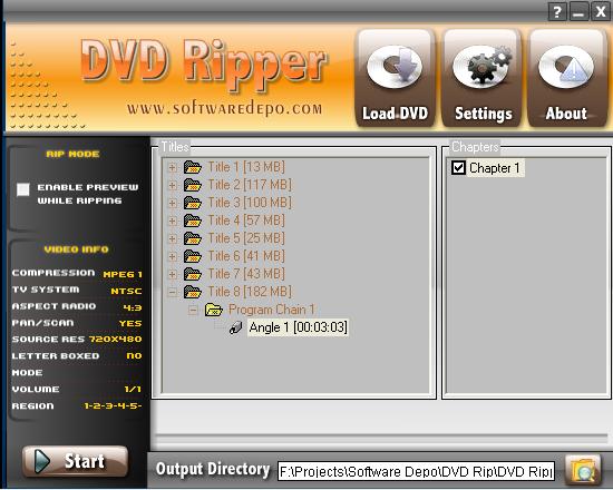Advanced DVD Rip and Burn 5.2.0.4 software screenshot