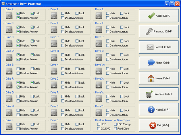 Advanced Drive Protector 3.6 software screenshot