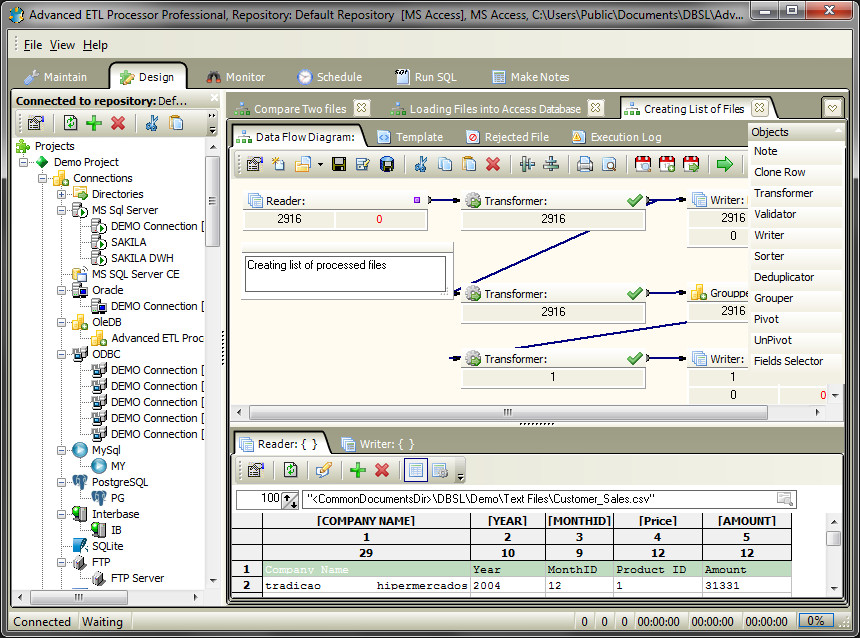 Advanced ETL Processor Professional 6.0.0.3 software screenshot