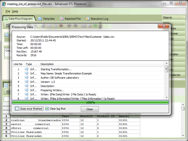 Advanced ETL Processor 3.9.3.21 software screenshot