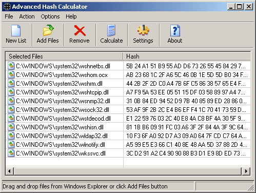 Advanced Hash Calculator 2.51 software screenshot