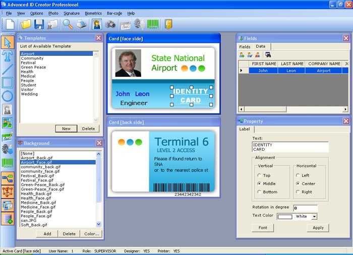 Advanced ID Creator Personal 9.5.243.2 software screenshot