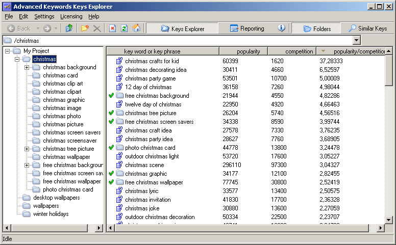Advanced Keywords Keys Explorer 1.0 beta software screenshot