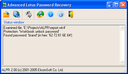 Advanced Lotus Password Recovery 2.12.1310.0 software screenshot