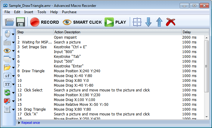 Advanced Macro Recorder 4.1.2.8 software screenshot