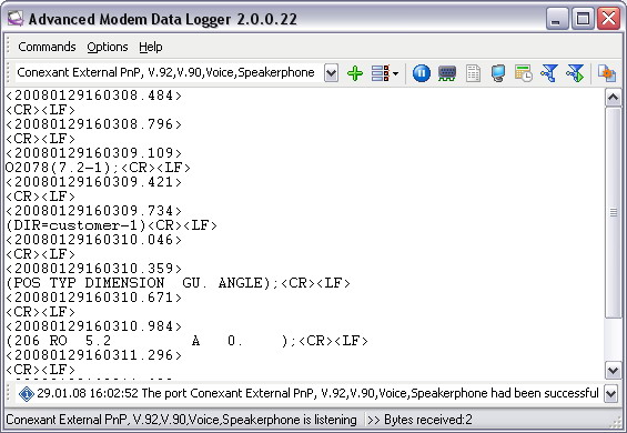 Advanced Modem Data Logger 3.1.5.213 software screenshot