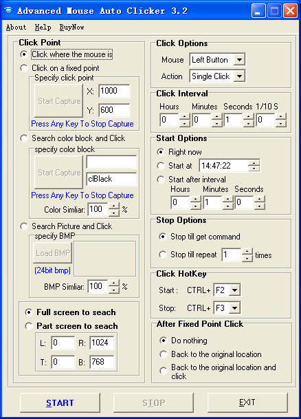 Advanced Mouse Auto Clicker 4.1.8 software screenshot