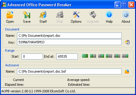 Advanced Office Password Breaker 3.04.754 software screenshot