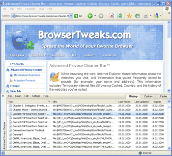 Advanced Privacy Cleaner Bar 2.1.15.0207 software screenshot