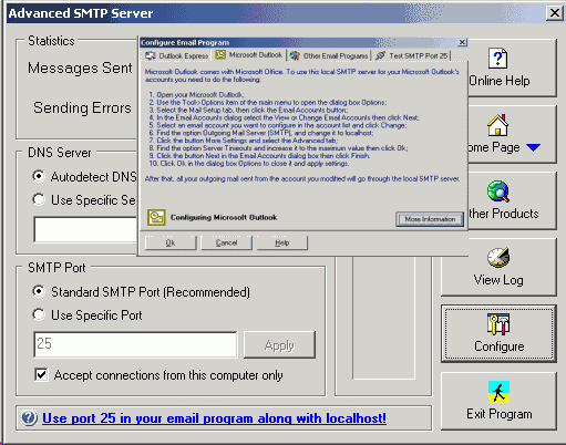 Advanced SMTP Server 5.25 software screenshot