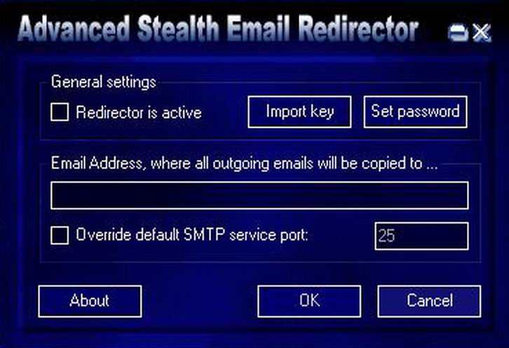 Advanced Stealth Email Redirector 6.5.2 software screenshot