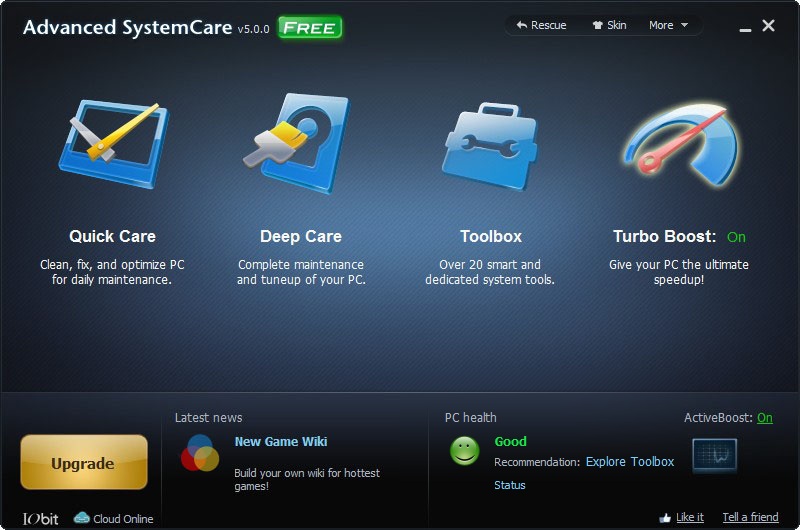 Advanced SystemCare 5.0.0 software screenshot