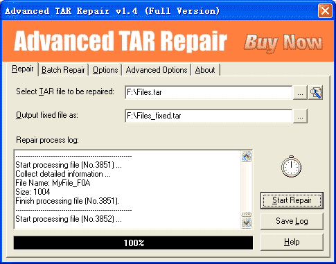 Advanced TAR Repair 1.4 software screenshot