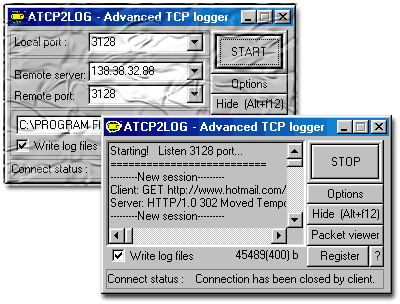 Advanced TCP Logger 3.90 software screenshot