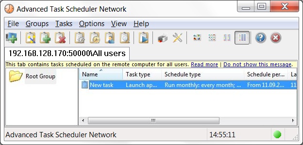 Advanced Task Scheduler Network 4.5.616 software screenshot