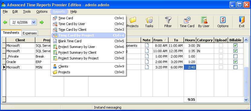 Advanced Time Reports Premier 11.0.41 software screenshot