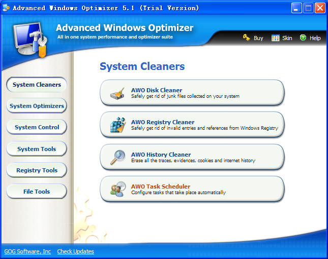 Advanced Windows Optimizer 6.81 software screenshot