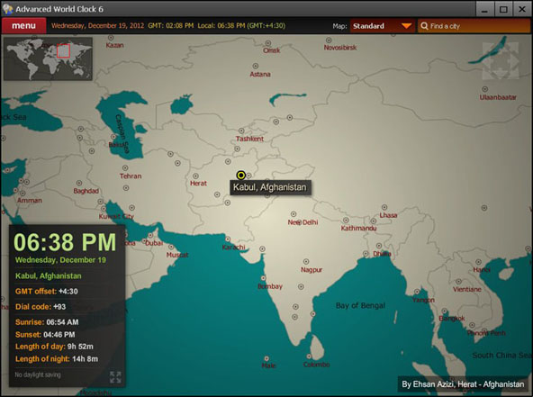 Advanced World Clock 7.0 software screenshot