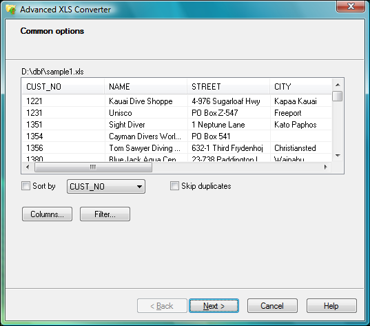 Advanced XLS Converter 5.35 software screenshot