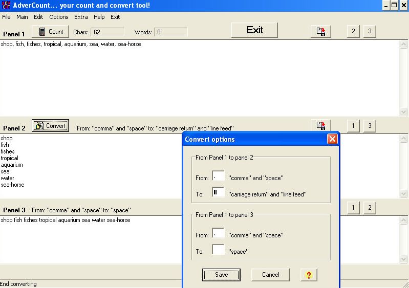 Advercount 2.0 software screenshot