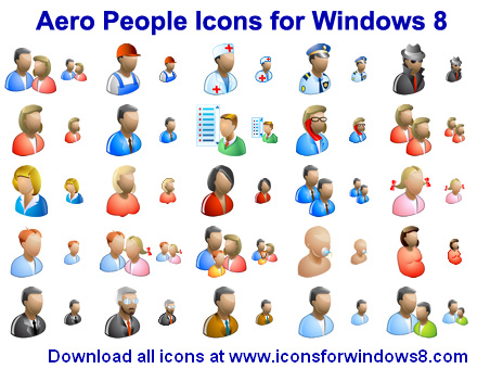 Aero People Icons for Windows 8 2013.1 software screenshot