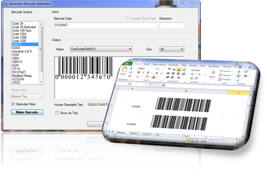 Aeromium Barcode Fonts 4.0 software screenshot