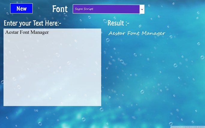 Aestar Font Manager for Windows 8 1.0.0.5 software screenshot