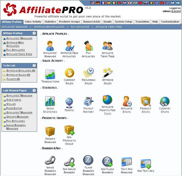 Affiliate Pro 3.2.17 software screenshot