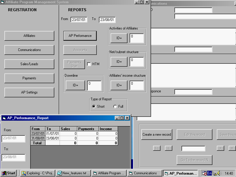 Affiliate Program Manager 4.1 software screenshot