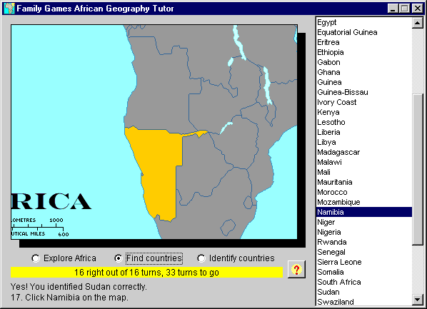 African Geography Tutor 1.2.0 software screenshot