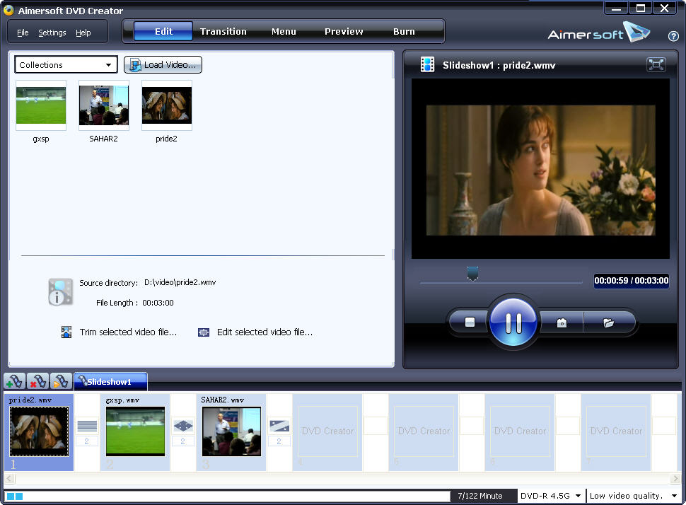 Aimersoft DVD Creator 2.6.5 software screenshot